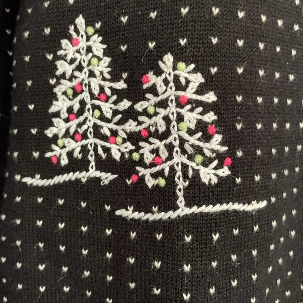 Victoria Jones‎ Women’s Christmas Black Cardigan Sweater Beaded Sequin size XL